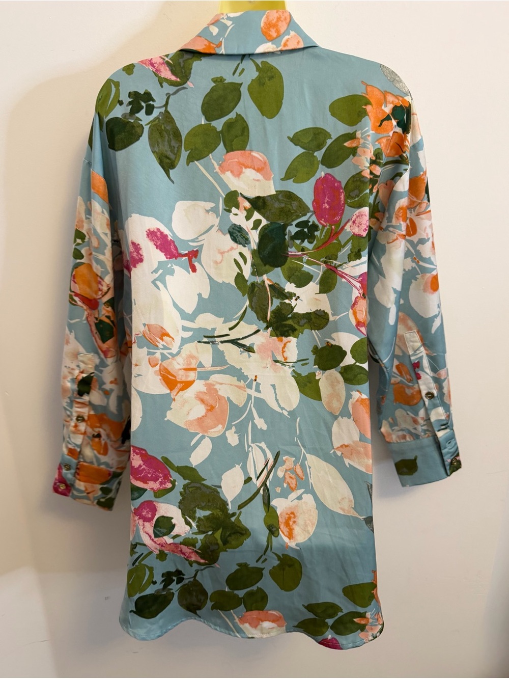 entro Light Blue Floral Print Oversized Button-Down Shirt - Picture 2 of 8